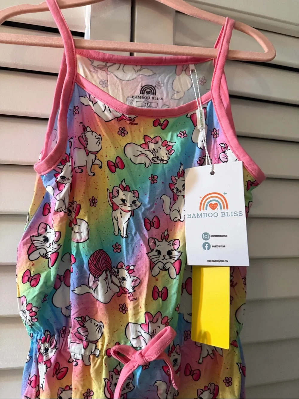 Girls' Rainbow Marie Bamboo Pajama Romper